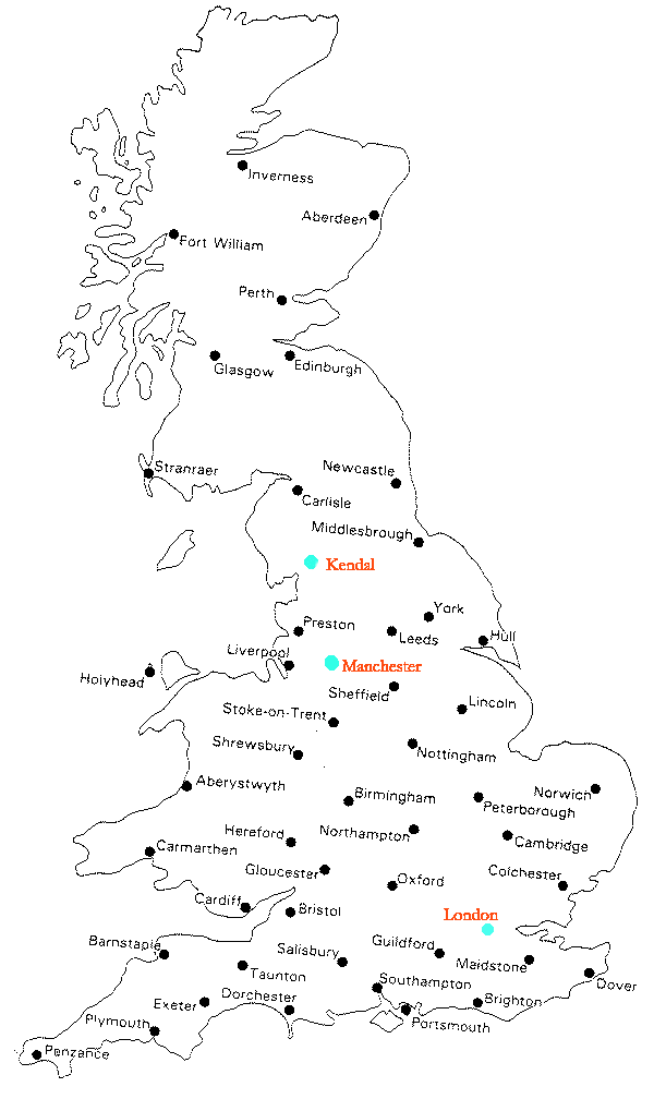 Submap of Great Britain with a couple of notes on distances